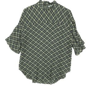 NWT XS Zara Oversized Plaid Flowy Tunic Top